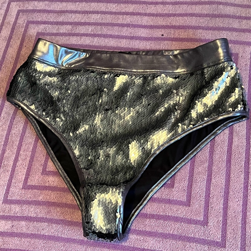 Dolls Kill Club EXX Sequin High Waisted Shorts